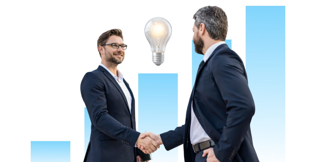 Business professionals connecting through AI-powered app technbuddy